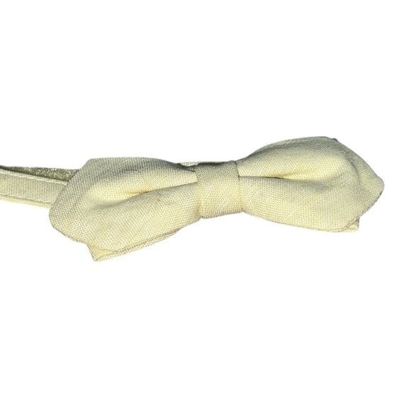 Janie & Jack Yellow Linen Bowtie Sz 0-24 Months Boys Formal Baby Bowtie - Picture 8 of 8